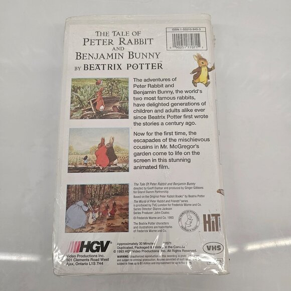 The Tale Of Peter Rabbit & Benjamin Bunny By Beatrix Potter Color VHS Collector' - Picture 2 of 6